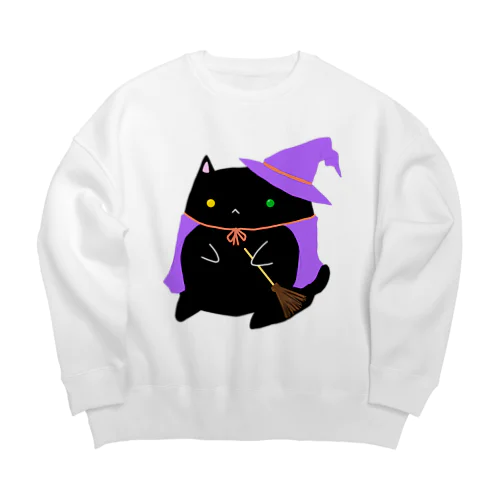 魔女くろねこ Big Crew Neck Sweatshirt