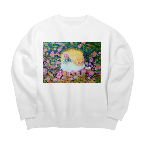 ばら園ねこちゃん Big Crew Neck Sweatshirt