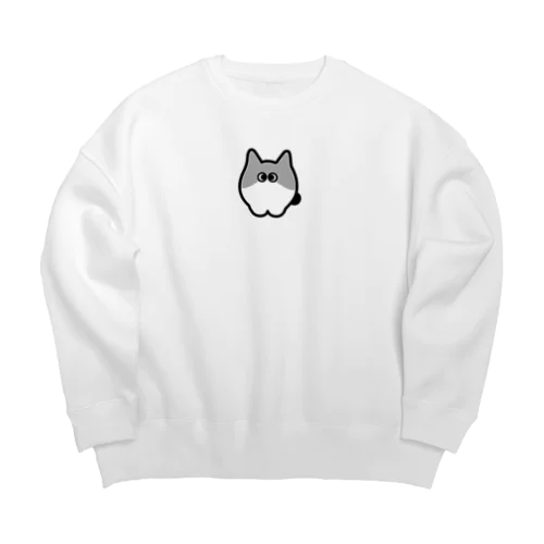 寄り目の猫 Big Crew Neck Sweatshirt