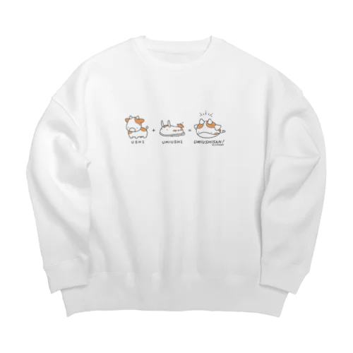 牛+ウミウシ=ウミウシさん[オレンジ] Big Crew Neck Sweatshirt