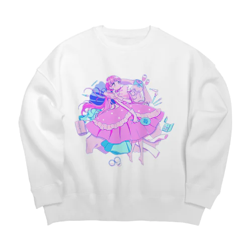 ららら　おめかし少女 Big Crew Neck Sweatshirt