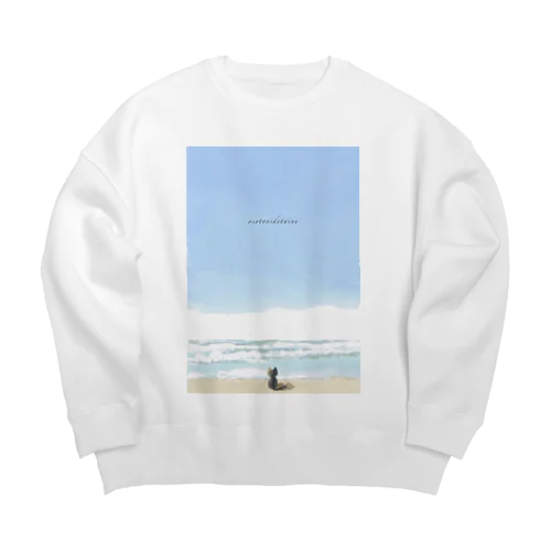 お外に出たいね Big Crew Neck Sweatshirt