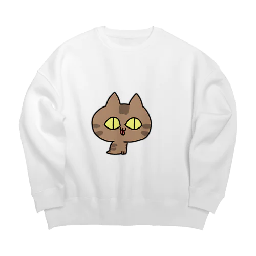 表情豊かなネコちゃん Big Crew Neck Sweatshirt