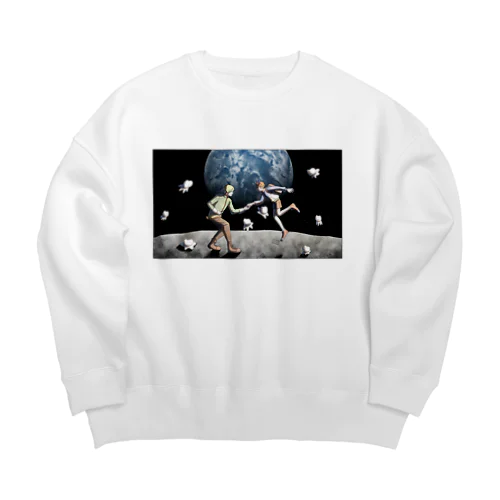 月行きたい Big Crew Neck Sweatshirt