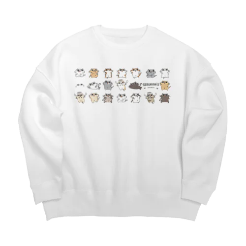 でぶニャンズ大集合 Big Crew Neck Sweatshirt