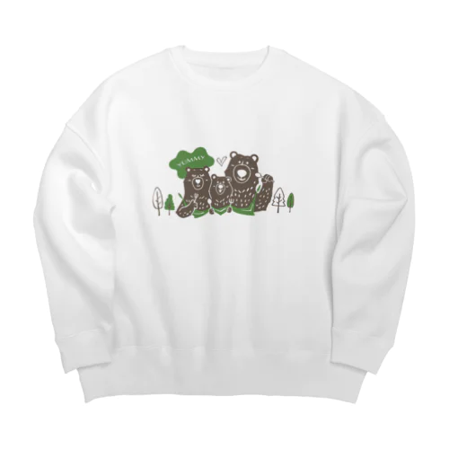 くま親子のランチライム Big Crew Neck Sweatshirt