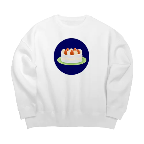 苺のホールケーキ！ Big Crew Neck Sweatshirt