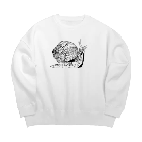 カタツムリ　モノクロ Big Crew Neck Sweatshirt