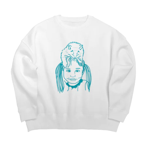 正しい猫の被り方 おんなのこ Big Crew Neck Sweatshirt