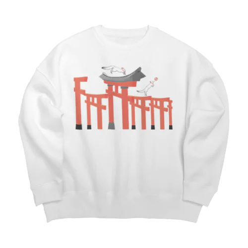 狐の手毬唄-鳥居- Big Crew Neck Sweatshirt