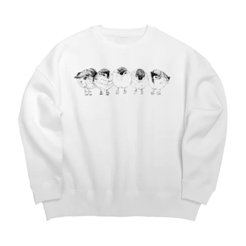 ふくら雀（5羽） Big Crew Neck Sweatshirt