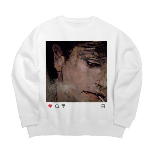タバコのオンナ Big Crew Neck Sweatshirt
