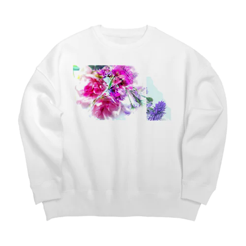 clear vivid flowers Big Crew Neck Sweatshirt