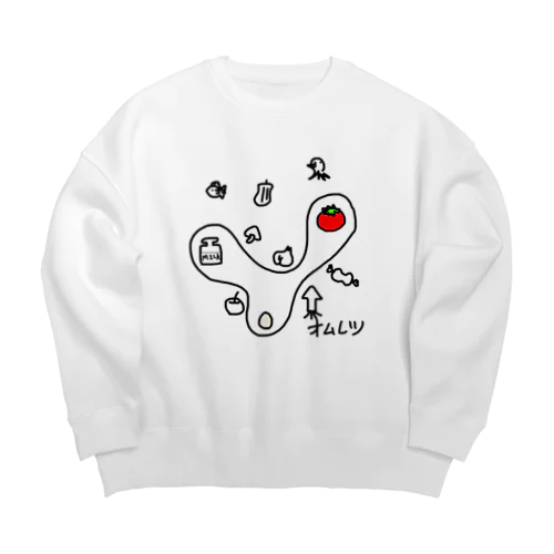 ふわふわオムレツ Big Crew Neck Sweatshirt