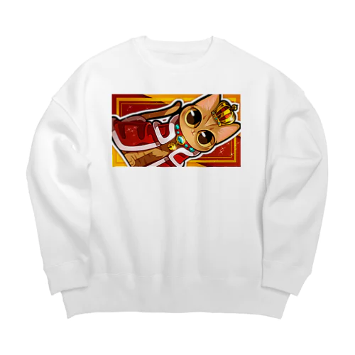 茶トラの王子さま Big Crew Neck Sweatshirt