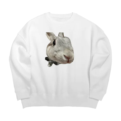 ふてくされうさぎの善 Big Crew Neck Sweatshirt