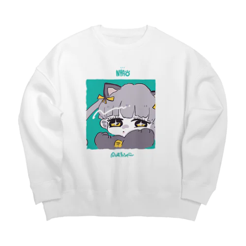 はぴはろにゃんこ Big Crew Neck Sweatshirt