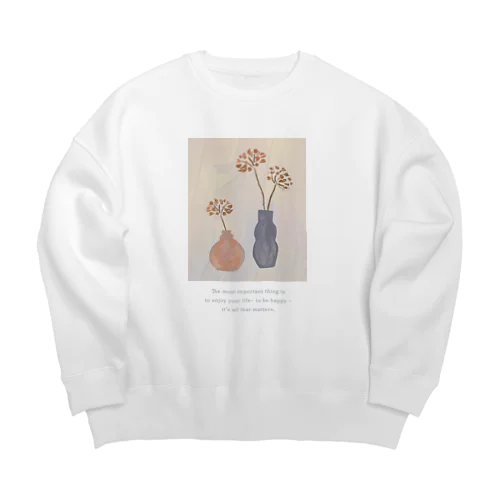 💐vase💐フロントプリント Big Crew Neck Sweatshirt