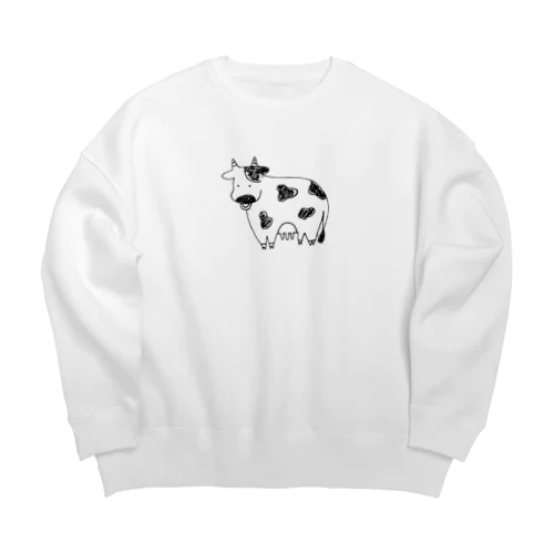 マヌケ顔のウシ Big Crew Neck Sweatshirt