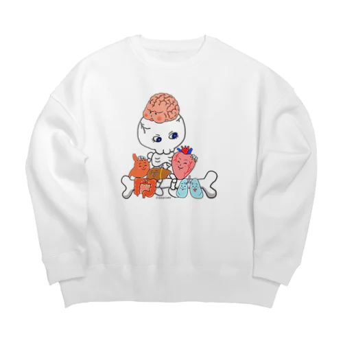 骸骨と内臓 Big Crew Neck Sweatshirt