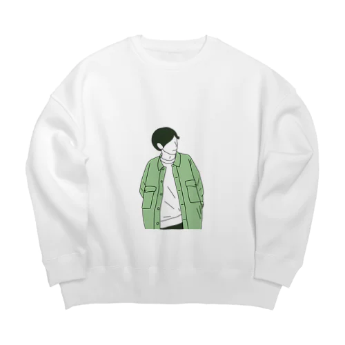 線画スウェットB Big Crew Neck Sweatshirt