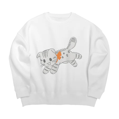 スコティッシュフォールドのらいむ Big Crew Neck Sweatshirt