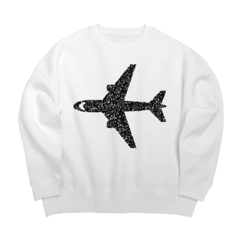 スタンプ風　飛行機　ジェット機　旅客機 Big Crew Neck Sweatshirt