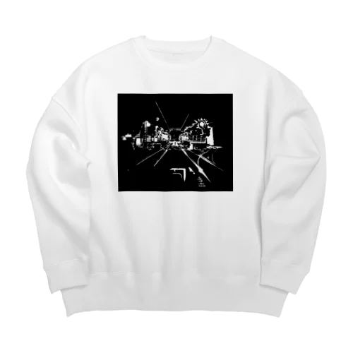 真夜中の線路 Big Crew Neck Sweatshirt