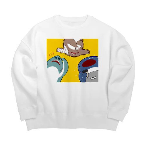 迫り来るサメたち Big Crew Neck Sweatshirt