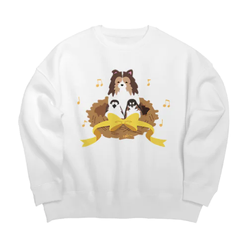 シェルティ×十姉妹 Big Crew Neck Sweatshirt