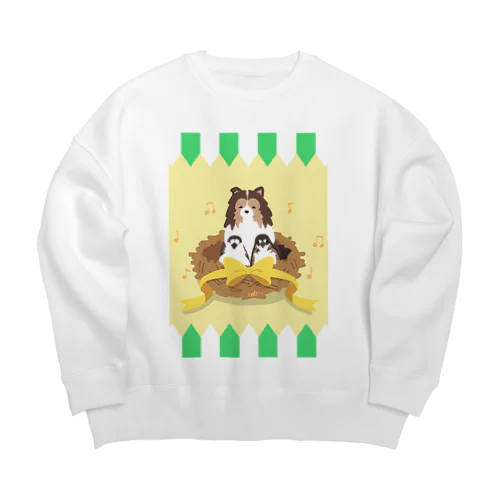 シェルティ×十姉妹 Big Crew Neck Sweatshirt