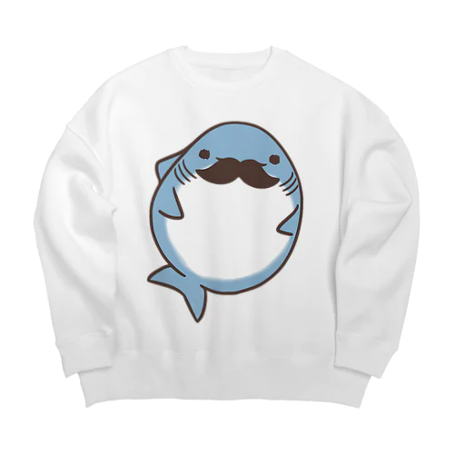 ぽっちゃり ちょび髭鮫 Big Crew Neck Sweatshirt