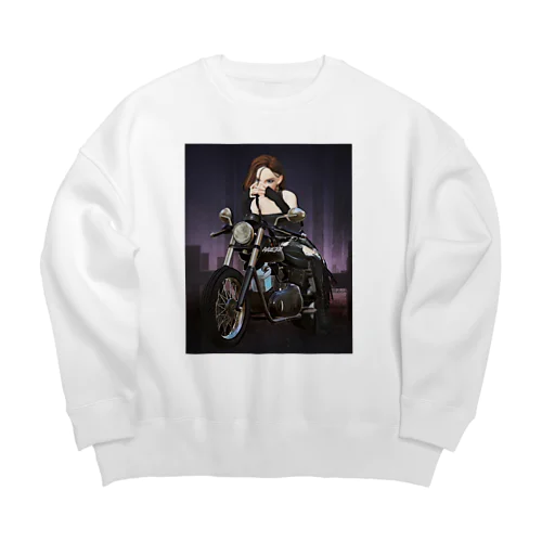 Cool woman Big Crew Neck Sweatshirt