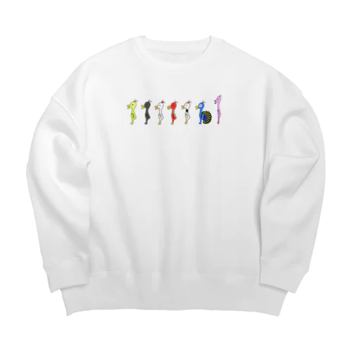 シュールな子鳥(ことり)色とりどり Big Crew Neck Sweatshirt