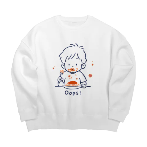 白だけどパスタOKなビッグシルエットスウェット Big Crew Neck Sweatshirt