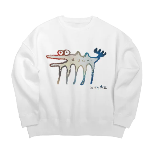 伝説の謎の変な生物。カラフル Big Crew Neck Sweatshirt