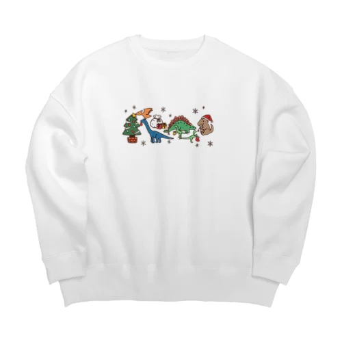 恐竜たちのクリスマス Big Crew Neck Sweatshirt