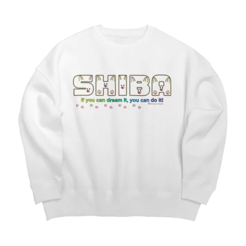 柴文字（白柴） Big Crew Neck Sweatshirt