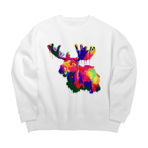 水に弱いヘラジカ Big Crew Neck Sweatshirt