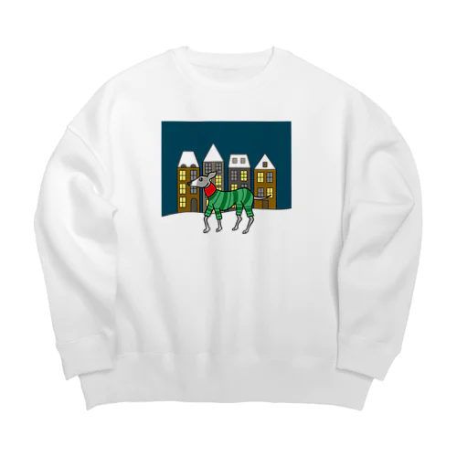 クリスマスの街とイタグレ Big Crew Neck Sweatshirt