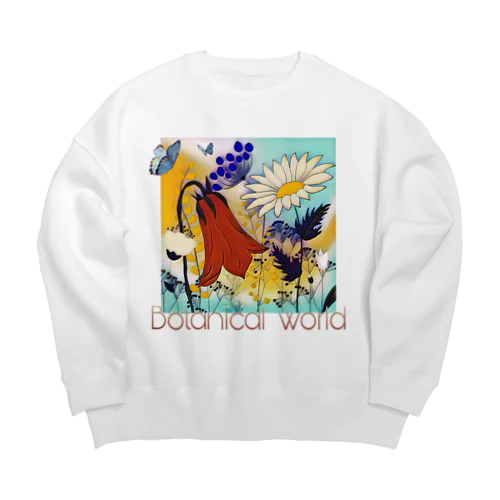 Botanical world 花と蝶 Big Crew Neck Sweatshirt