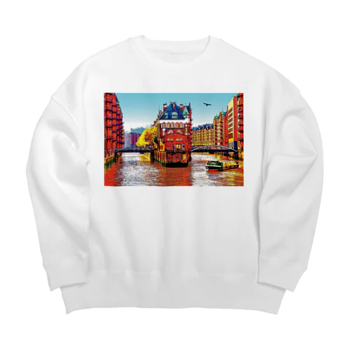 ドイツ ハンブルクの倉庫街 Big Crew Neck Sweatshirt