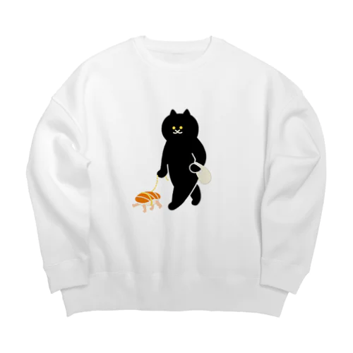 【大】平凡なサーモン握り Big Crew Neck Sweatshirt