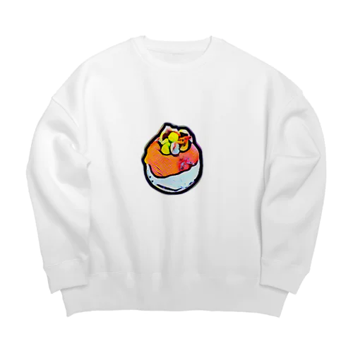 いつの季節もかきごーり Big Crew Neck Sweatshirt