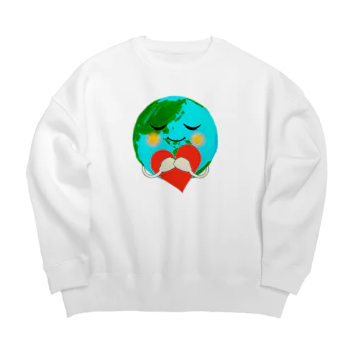 エコな地球に感謝して Big Crew Neck Sweatshirt