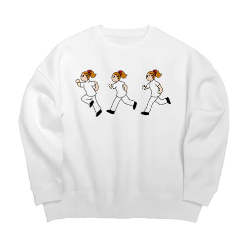 医療系女子走る Big Crew Neck Sweatshirt