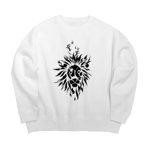 燃えるライオン Big Crew Neck Sweatshirt