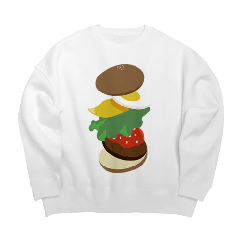 エッグチーズバーガー Big Crew Neck Sweatshirt