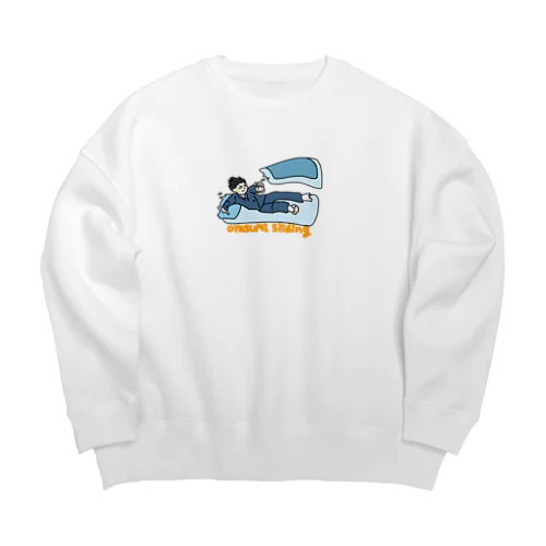 おやすみスライディング君 Big Crew Neck Sweatshirt