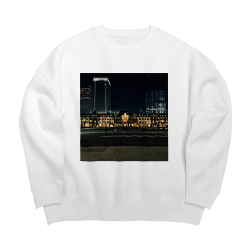 夜の東京駅 Big Crew Neck Sweatshirt
